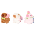 Plüsch-Schlüsselanhänger mit Capybara-Design und Pfirsich-Print (Braun/Rosa/Weiß)