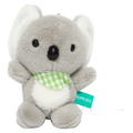 Plüsch-Anhänger Koala mit grün-weiß kariertem Halstuch (Grau/Weiß)