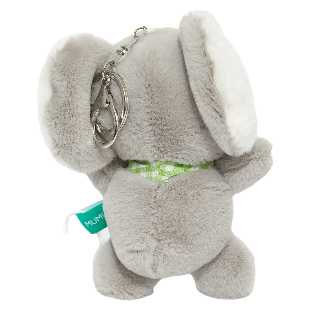 Plüsch-Anhänger Koala mit grün-weiß kariertem Halstuch (Grau/Weiß)