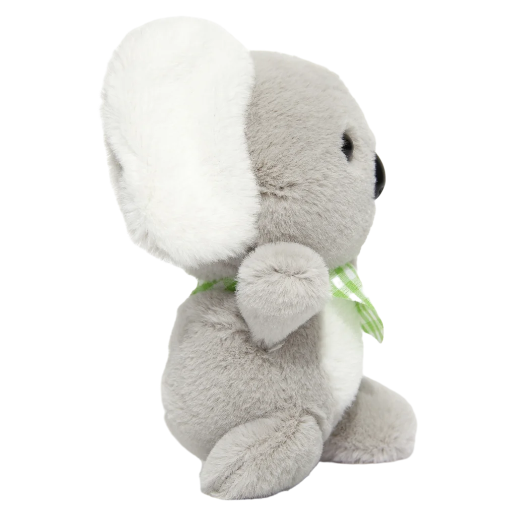 Plüsch-Anhänger Koala mit grün-weiß kariertem Halstuch (Grau/Weiß)