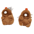 Plüsch-Anhänger aus Kunststoff und Polyester mit Capybara-Design (Braun/Rot)