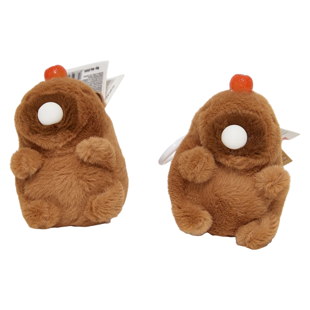 Plüsch-Anhänger aus Kunststoff und Polyester mit Capybara-Design (Braun/Rot)