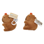 Plüsch-Anhänger aus Kunststoff und Polyester mit Capybara-Design (Braun/Rot)