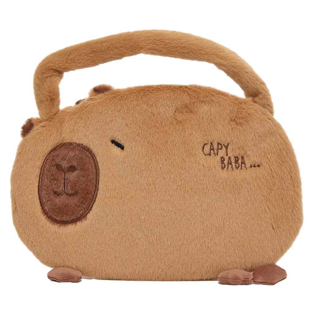 Plüsch-Handtasche mit Capybara-Design, Schultertasche (Braun)