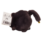 Plüsch-Taschenanhänger Katze mit beweglichem Schwanz aus PVC und Polyesterfaser (Schwarz)