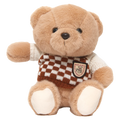 Plüschbär mit kariertem Pullover-Design, ca. 24 cm (Beige/Braun)