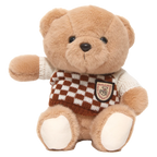 Plüschbär mit kariertem Pullover-Design, ca. 24 cm (Beige/Braun)
