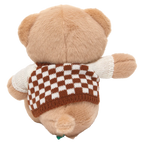 Plüschbär mit kariertem Pullover-Design, ca. 24 cm (Beige/Braun)