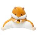 Weiches Plüschkissen mit Hamster-Design für Rücken- und Lendenstütze (Beige/Weiß)