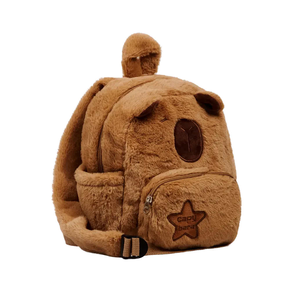 Plüschrucksack mit Capybara-Design für Kinder (Braun)