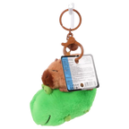 Plüsch Anhänger mit Capybara-Design aus Polyester, Schlüsselanhänger (Braun/Grün)