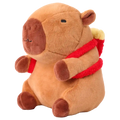 Plüschtier Capybara, 35 cm, mit Rucksack-Print (Braun)
