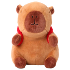 Plüschtier Capybara, 35 cm, mit Rucksack-Print (Braun)