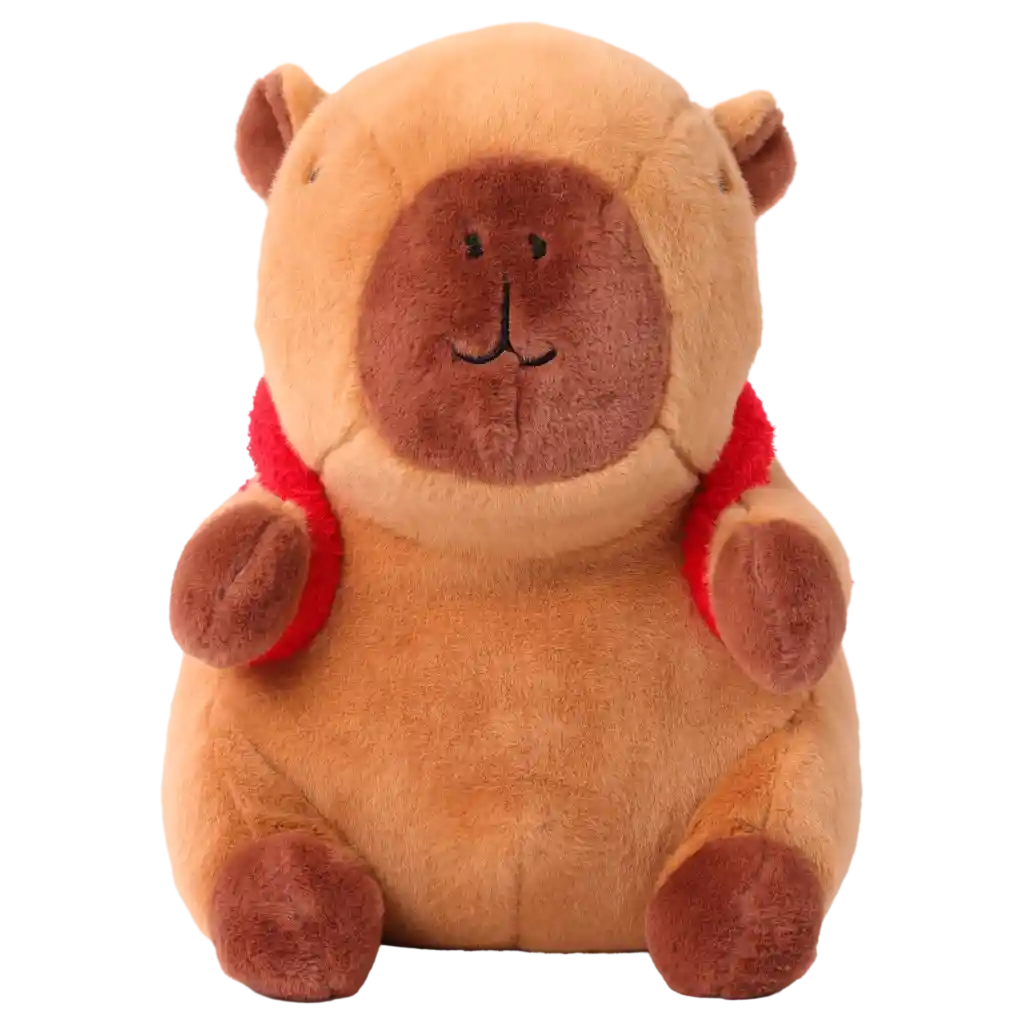 Plüschtier Capybara, 35 cm, mit Rucksack-Print (Braun)