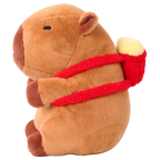 Plüschtier Capybara, 35 cm, mit Rucksack-Print (Braun)