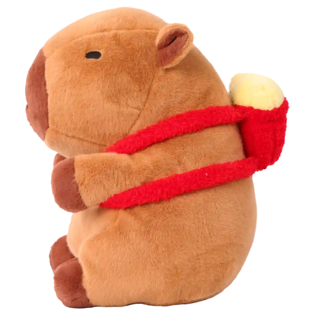 Plüschtier Capybara, 35 cm, mit Rucksack-Print (Braun)