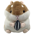 Plüschtier Hamster aus Polyesterfaser, groß (Braun/Weiß)