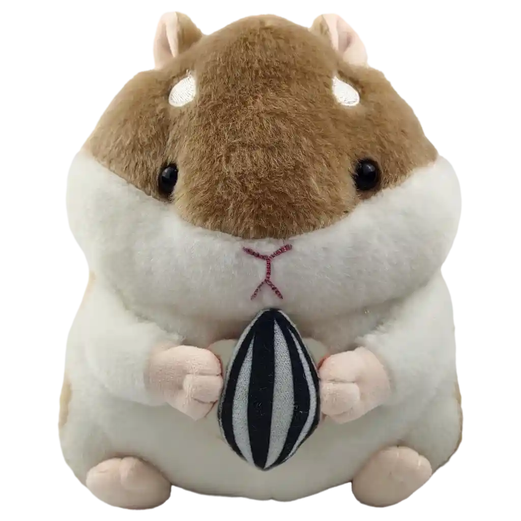 Plüschtier Hamster aus Polyesterfaser, groß (Braun/Weiß)