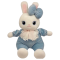 Plüschtier Hase mit Schleifen-Design, 28 cm (Hellblau/Weiß)