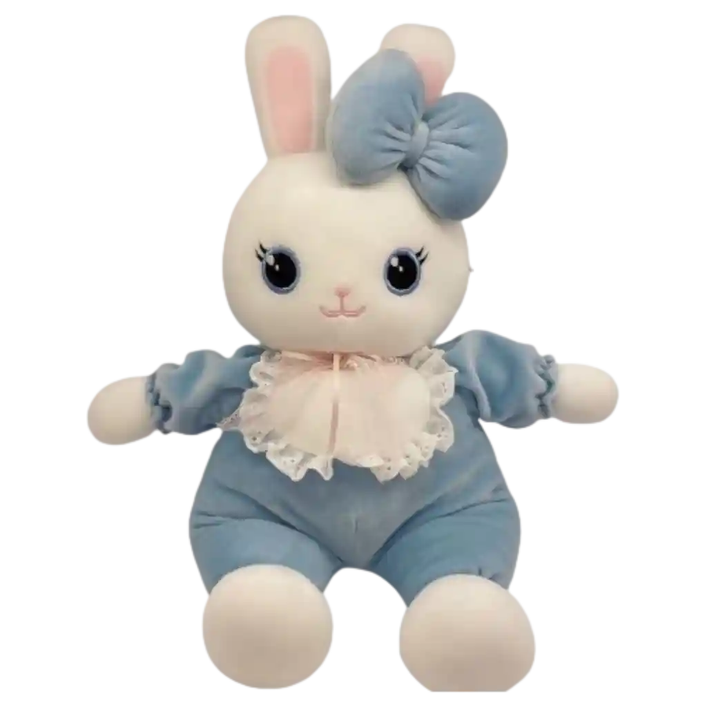 Plüschtier Hase mit Schleifen-Design, 28 cm (Hellblau/Weiß)