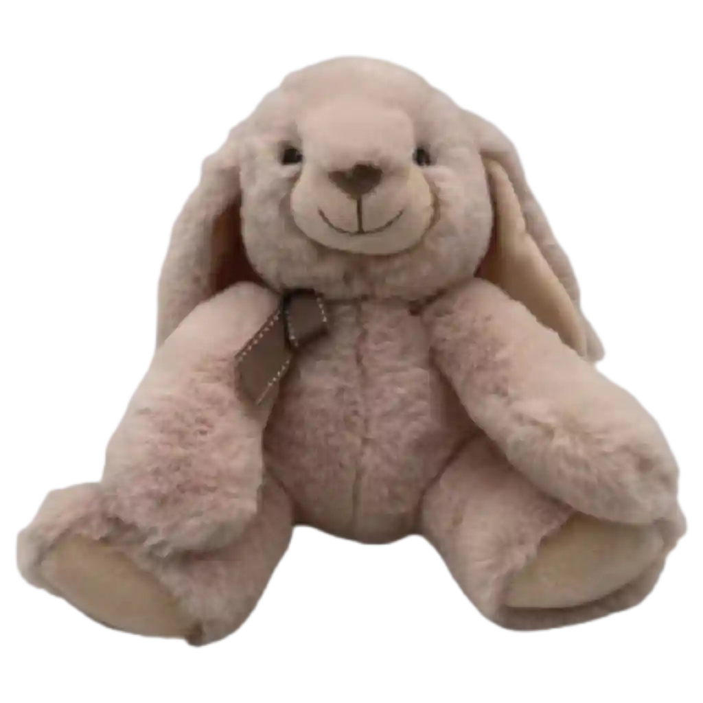 Plüschtier Hase sitzend mit freundlichem Gesicht, ca. 25 cm (Beige)