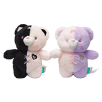Plüschtier Bär, 25 cm mit Dual-Color-Design (Schwarz/Beige/Lila)