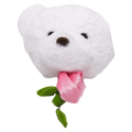 Plüschtier Bär mit Blume, 35 cm (Weiß/Rosa-Blume)