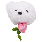 Plüschtier Bär mit Blume, 35 cm (Weiß/Rosa-Blume)