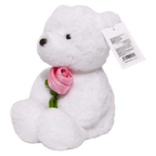 Plüschtier Bär mit Blume, 35 cm (Weiß/Rosa-Blume)