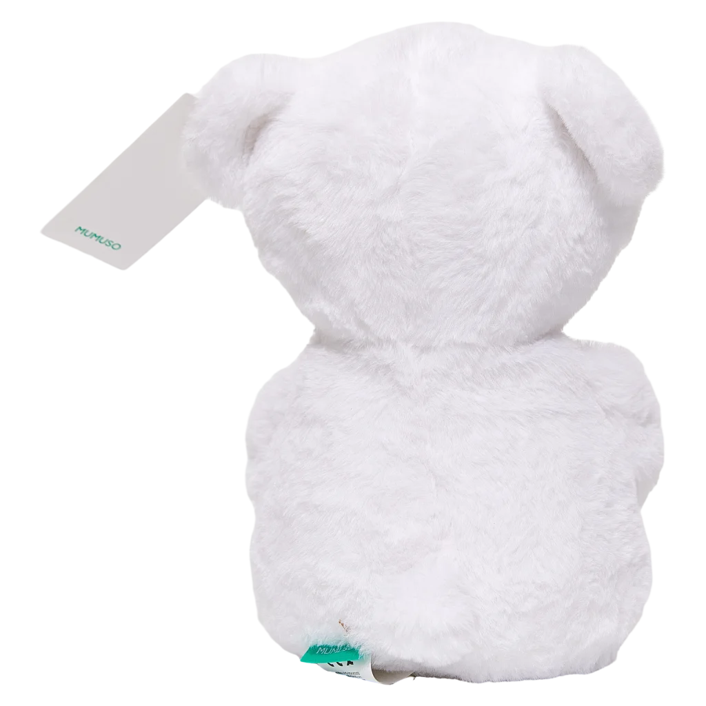 Plüschtier Bär mit Blume, 35 cm (Weiß/Rosa-Blume)