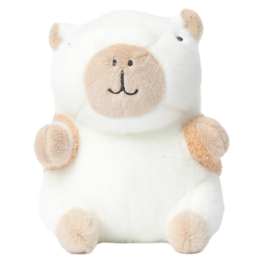 Plüschtier Capybara mit Rucksack-Design, 23 cm (Weiß/Braun)