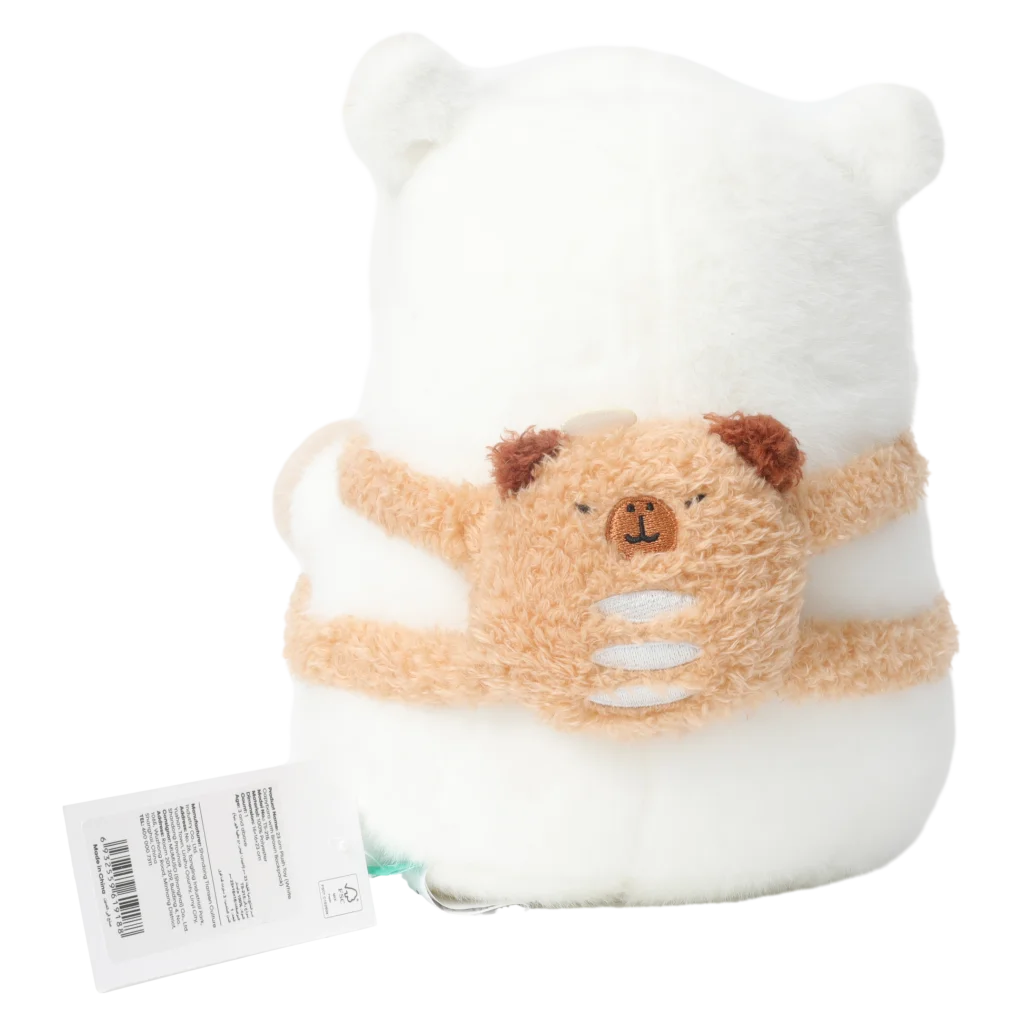 Plüschtier Capybara mit Rucksack-Design, 23 cm (Weiß/Braun)