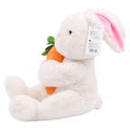Plüschtier Hase, 50 cm, mit Karotten-Design (Weiß)