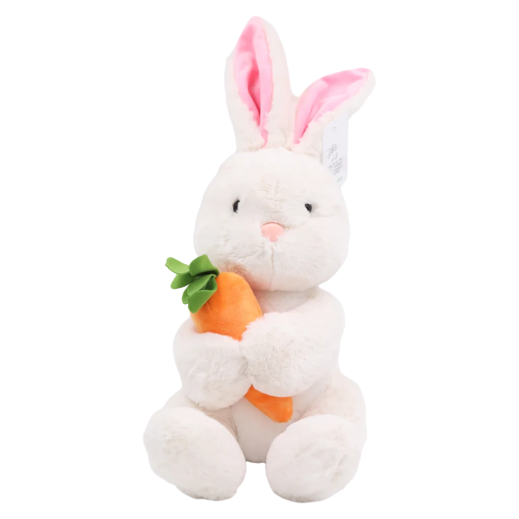 Plüschtier Hase, 50 cm, mit Karotten-Design (Weiß)