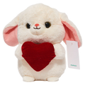 Plüschtier Hase mit Herz, 25 cm (Creme/Rot)