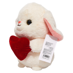 Plüschtier Hase mit Herz, 25 cm (Creme/Rot)