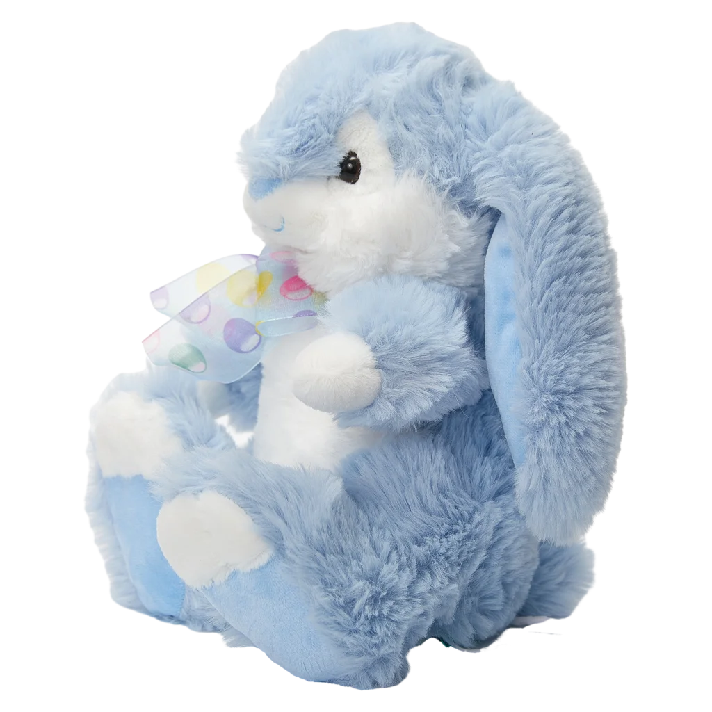Plüschtier Hase mit Schleife, 28 cm (Blau/Weiß) für Kinder