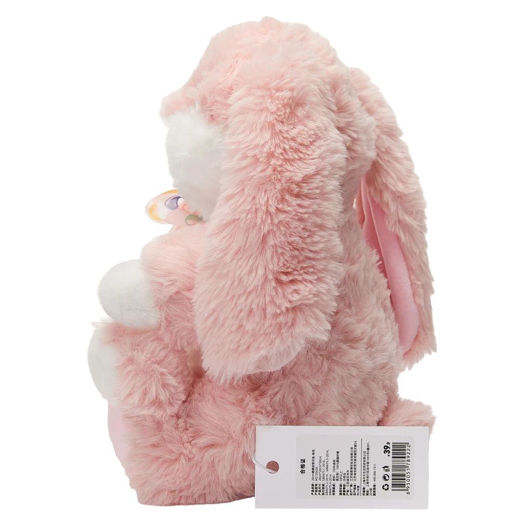 Plüschtier Hase mit Schleife, 28 cm (Rosa)