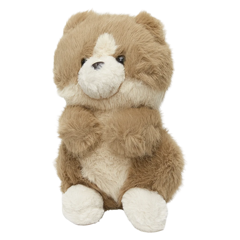 Plüschtier Katze sitzend, 28 cm, aus Polyester (Grau/Braun)