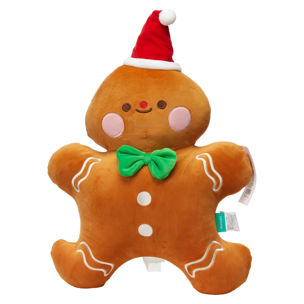 Plüschtier Lebkuchenmann, 40 cm mit Lebkuchen-Design (Braun/Grün/Rot)