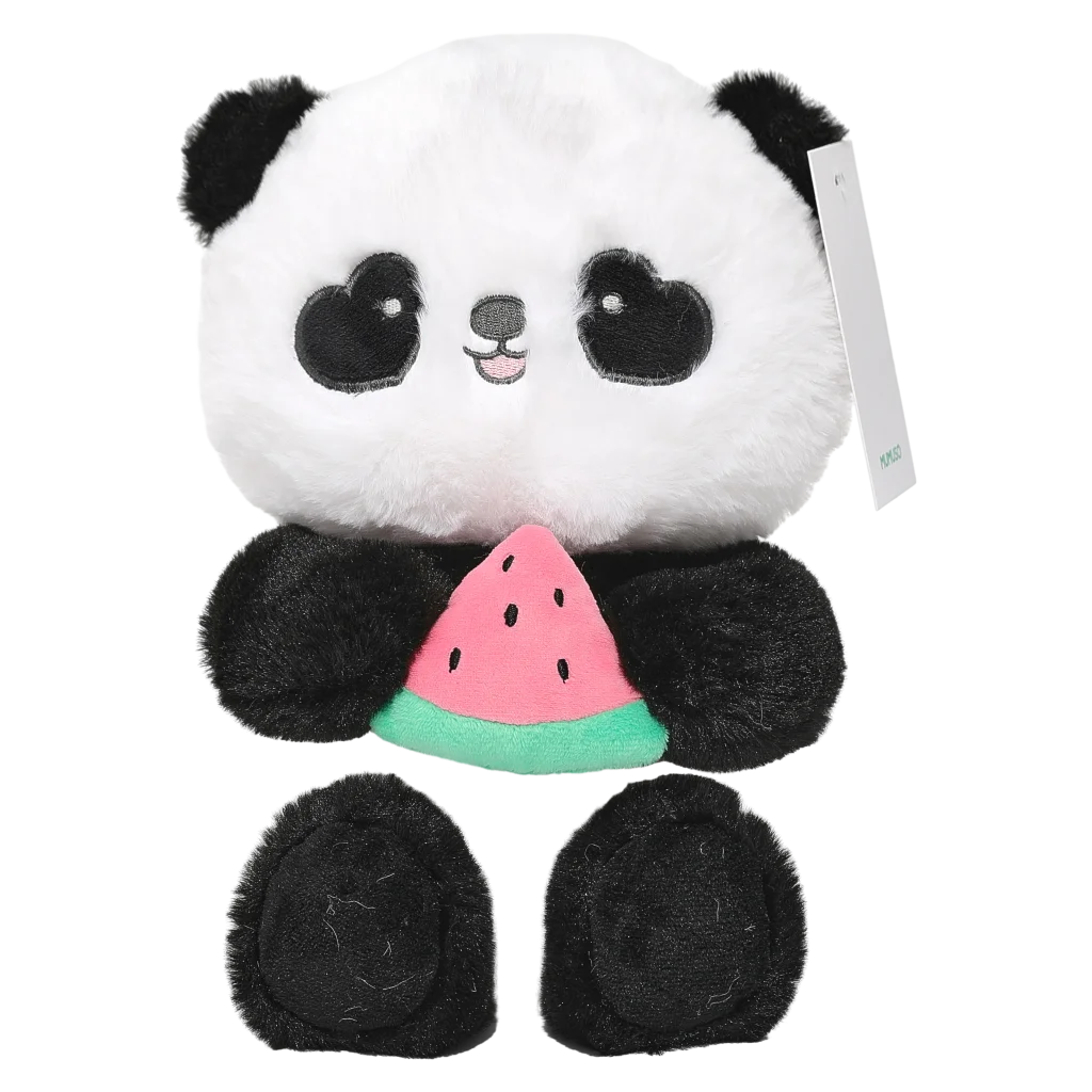 Plüschtier Panda, 30 cm, mit Wassermelonen-Design (Schwarz/Weiß)