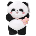 Plüschtier Panda mit Blume-Design, 32 cm (Schwarz/Weiß)