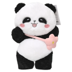 Plüschtier Panda mit Blume-Design, 32 cm (Schwarz/Weiß)