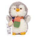 Plüschtier Pinguin, 25 cm mit Schal-Design (Grau/Weiß)