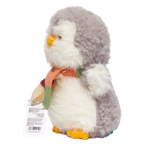 Plüschtier Pinguin, 25 cm mit Schal-Design (Grau/Weiß)