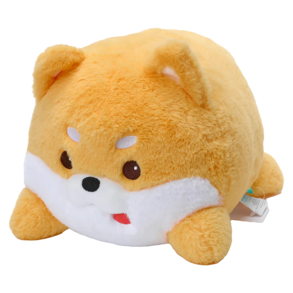 Plüschtier Shiba Inu liegend, 30 cm (Braun/Weiß)