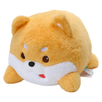 Plüschtier Shiba Inu liegend, 30 cm (Braun/Weiß)