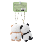 2-teiliges Plüsch-Anhänger-Set mit Panda-Design (Schwarz/Weiß/Beige)