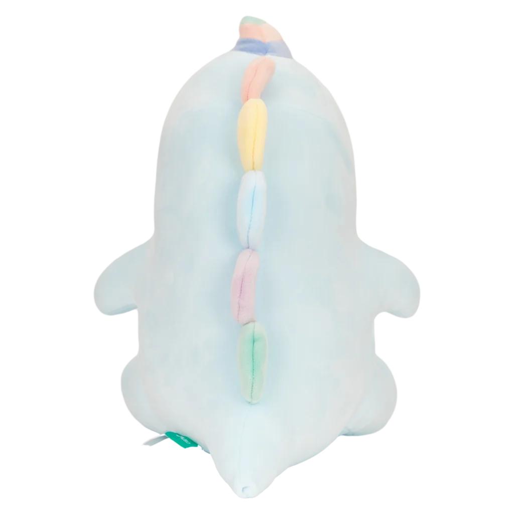 Plüschtier Einhorn-Dinosaurier mit Regenbogen-Design (Blau/Pastell)
