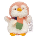 Plüschtier Pinguin, 25 cm mit Schal-Design (Rosa/Weiß)